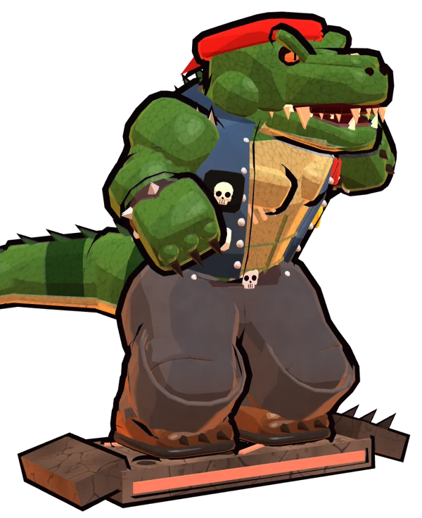 T-Wrecks the Tyrannosaurus rex on a stone board